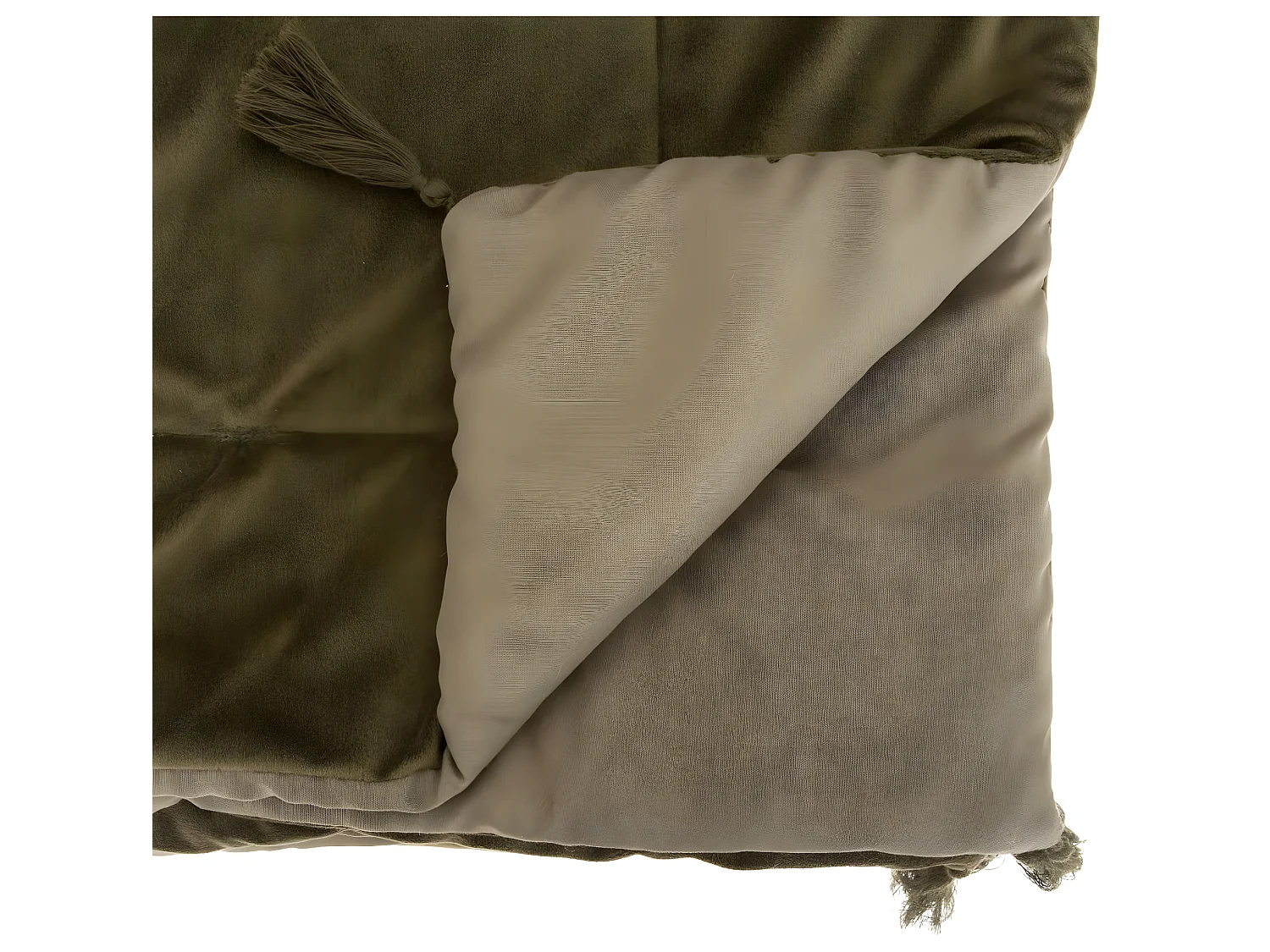 Edredon couverture en Velours Vert Kaki 80 x 180 cm