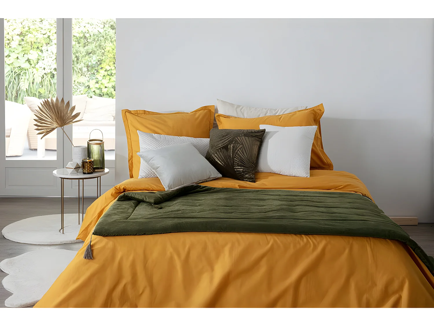 Edredon couverture en Velours Vert Kaki 80 x 180 cm