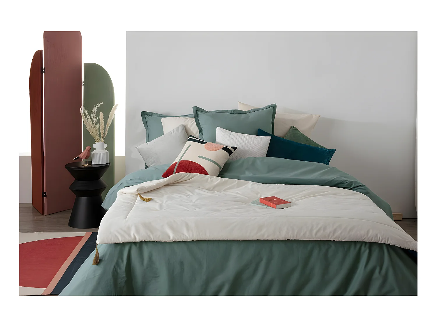 Edredon couverture en Velours Ivoire 80 x 180 cm