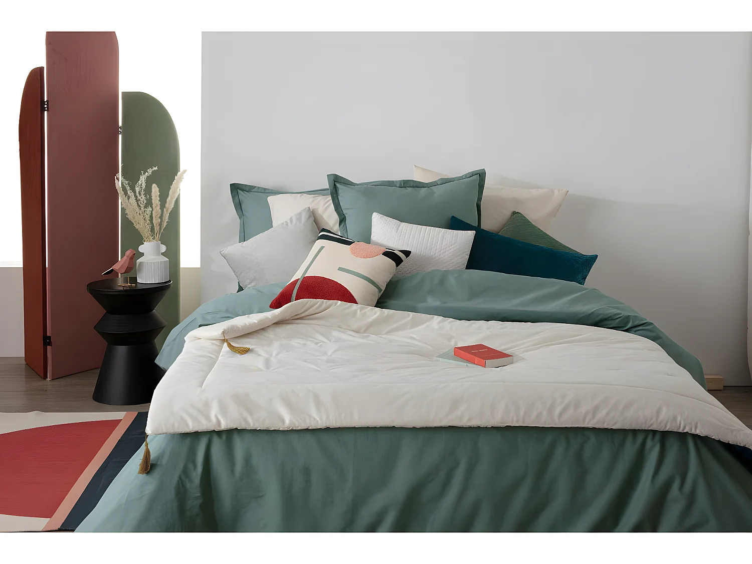 Edredon couverture en Velours Ivoire 80 x 180 cm