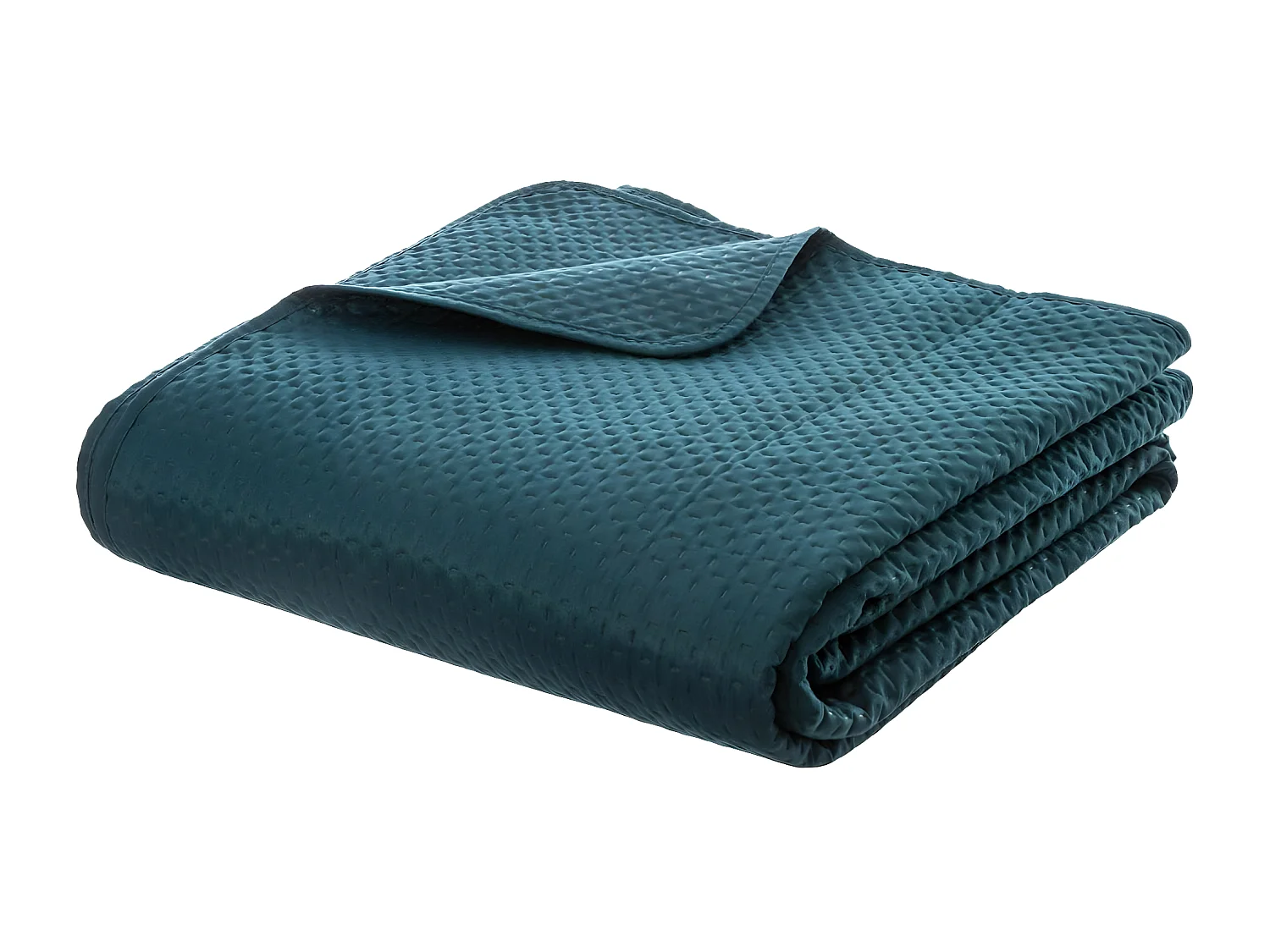 Dessus de lit Bleu canard 240 x 260 cm avec 2 Taies