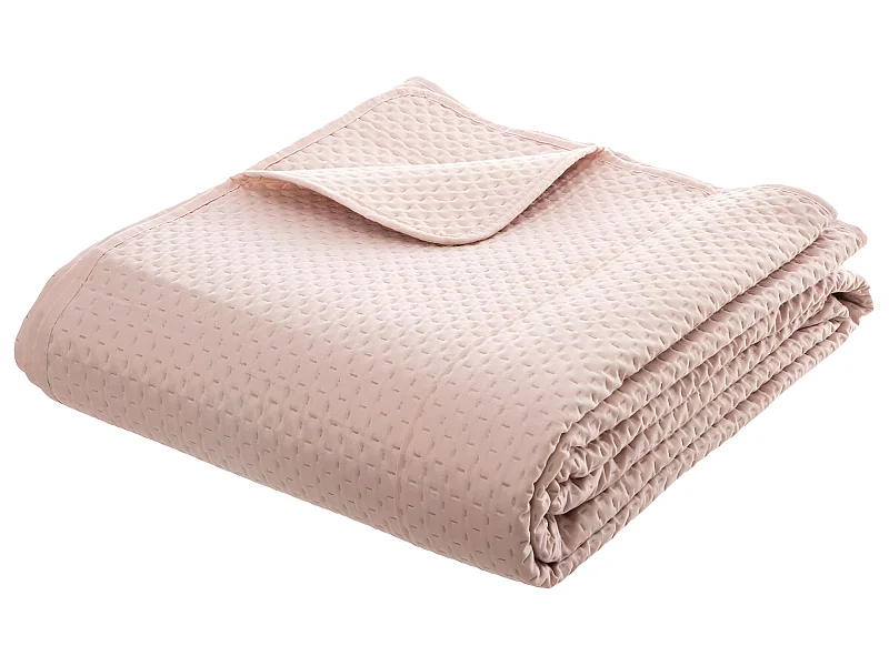 Dessus de lit  Rose 240 x 260 cm avec 2 Taies