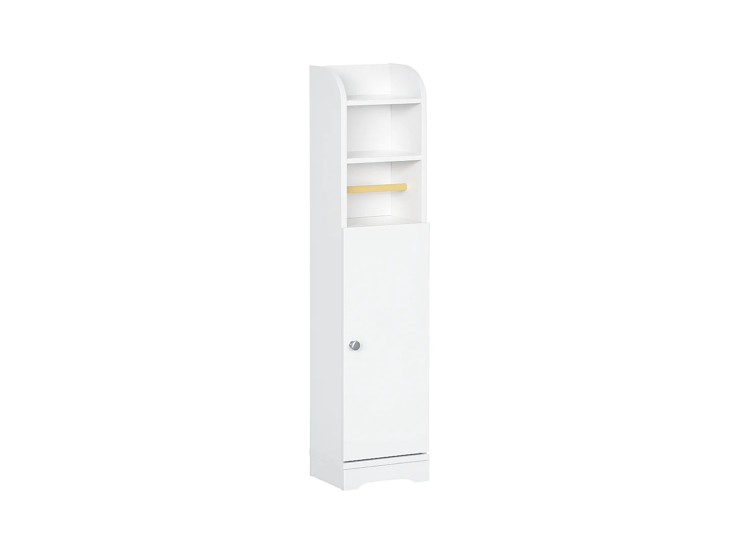 Meuble WC armoire toilette - porte, 2 étagères, niche, support papier - dim. 23L x 18l x 100H cm - blanc