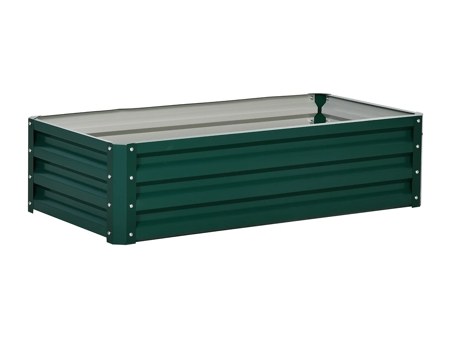Carré potager de jardin dim. 120L x 60l x 30H cm tôle d'acier ondulée vert