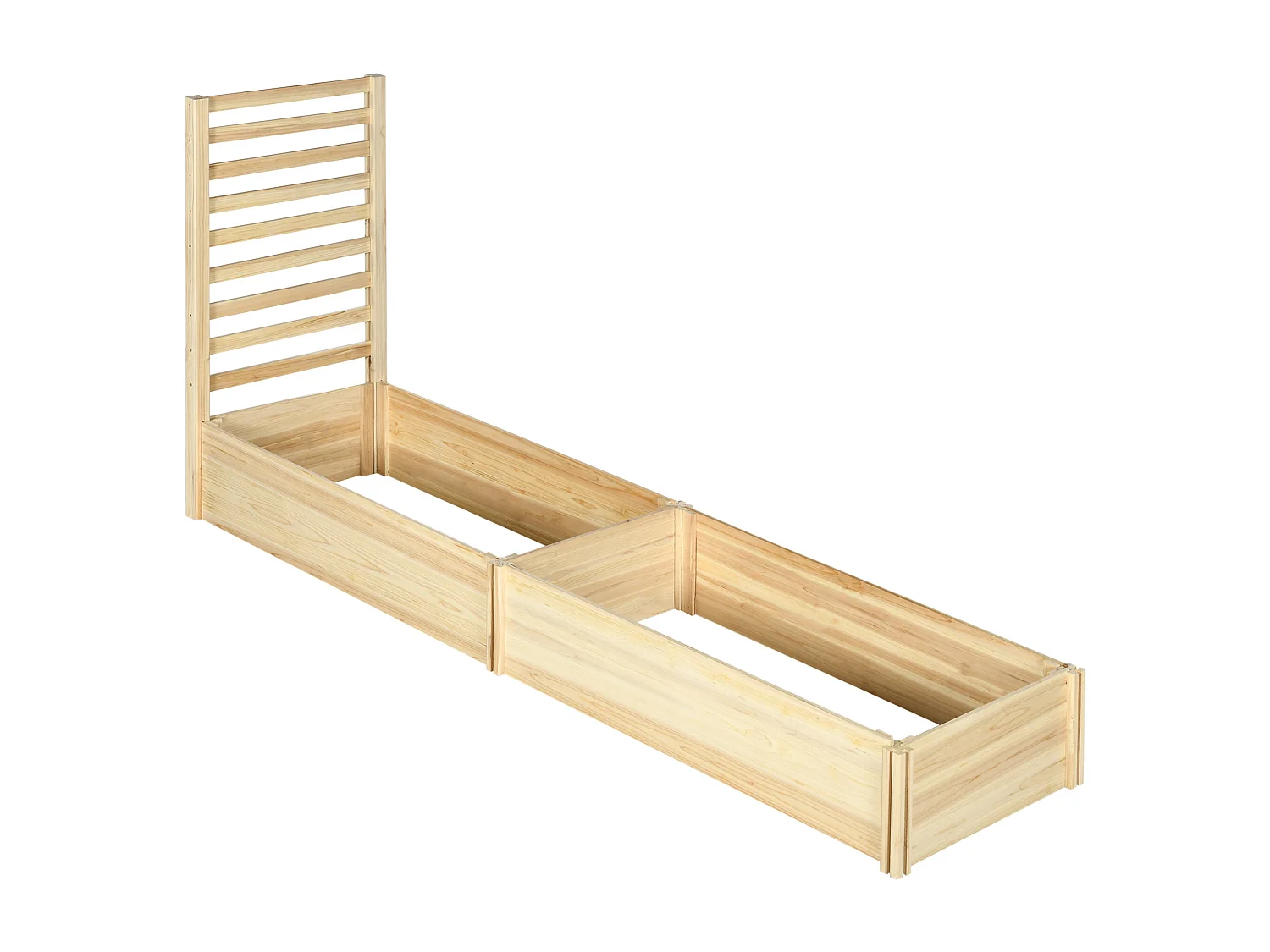 Lot de 2 jardinières avec treillis - ensemble de 2 carrés potagers - bois de sapin pré-huilé