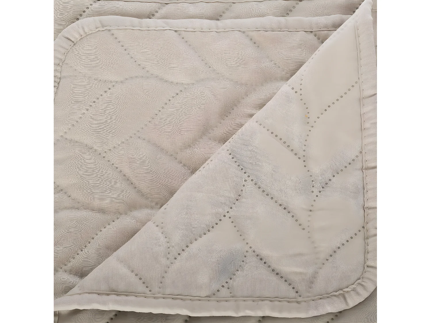 Dessus de lit Beige Lin motif tresse 240 x 260 cm avec 2 Taies