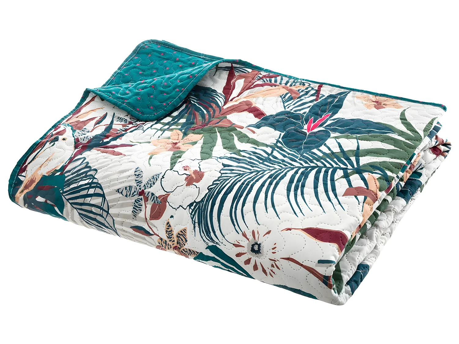 Dessus de lit réversible imprimé Jungle 240 x 220 cm