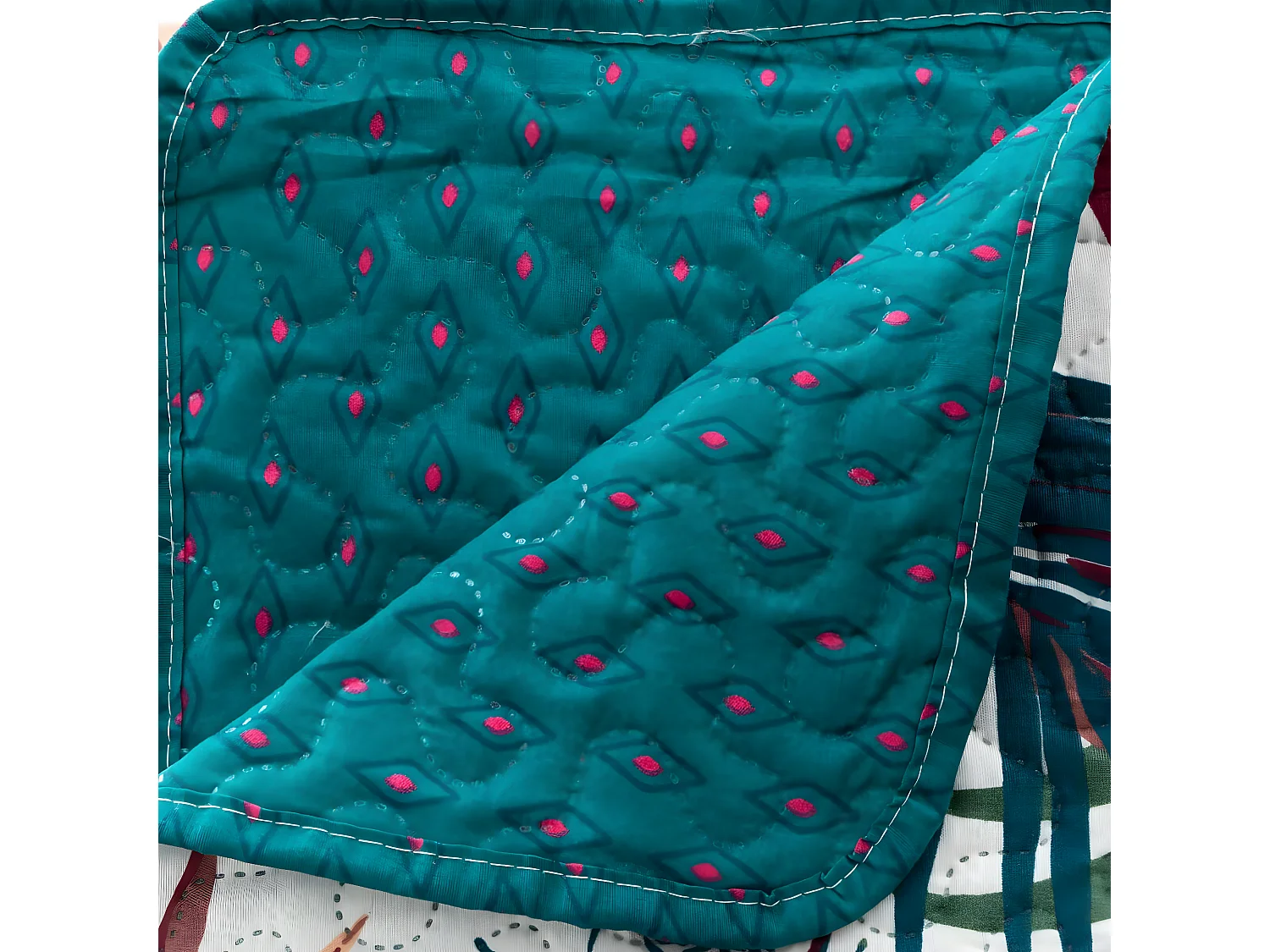 Dessus de lit réversible imprimé Jungle 240 x 220 cm