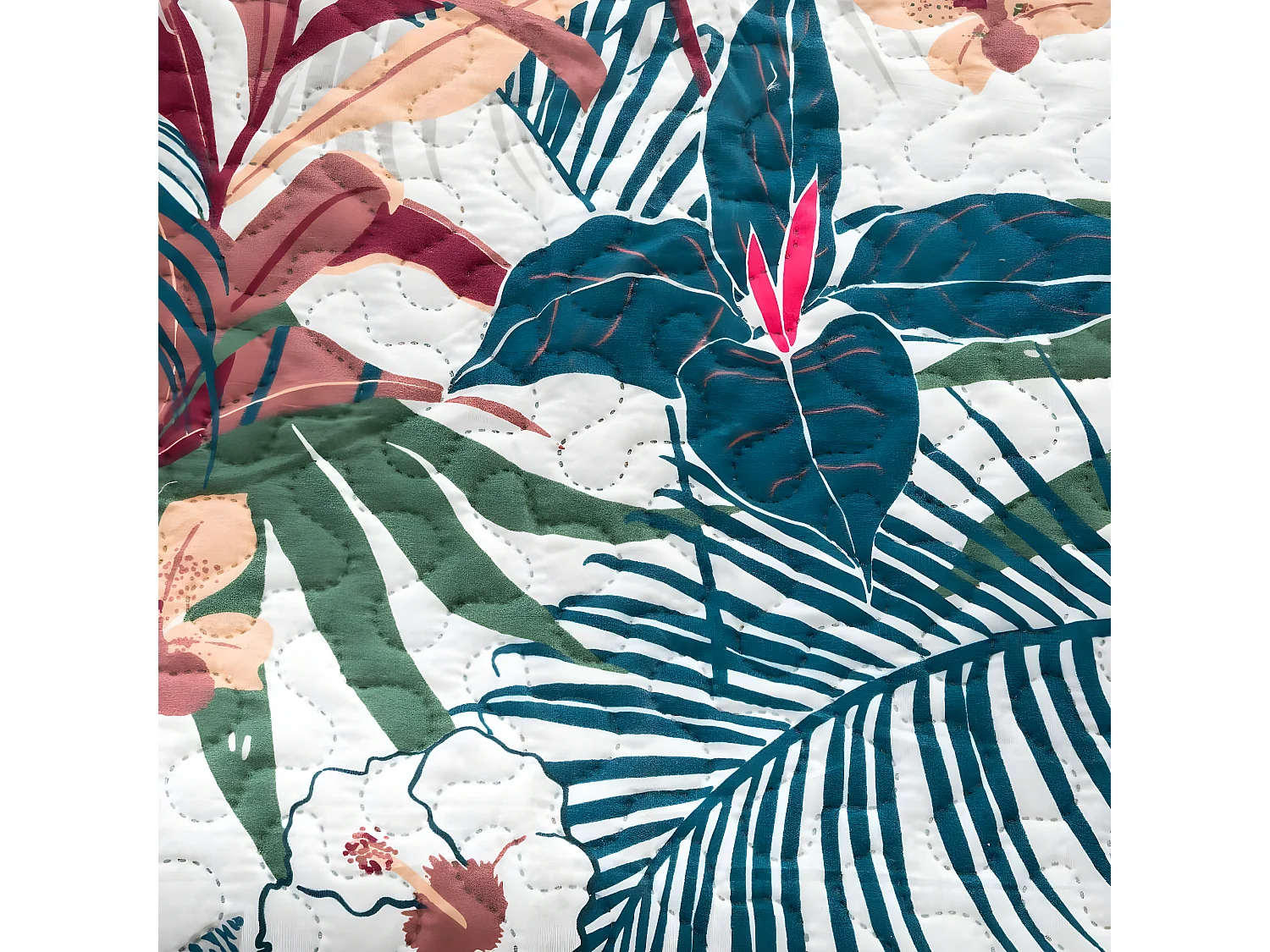 Dessus de lit réversible imprimé Jungle 240 x 220 cm