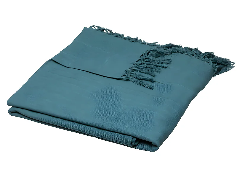 Jeté de lit en Coton Bleu canard 230 x 250 cm