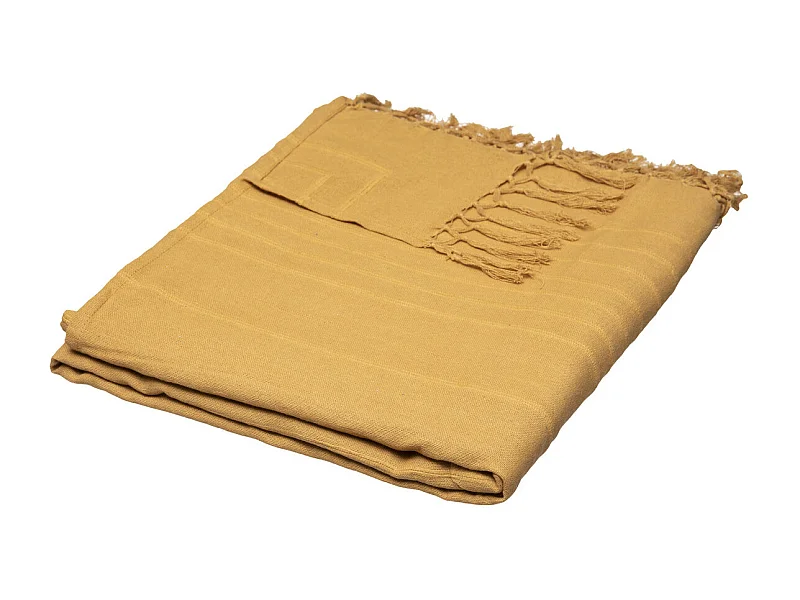 Jeté de lit en Coton Ocre 230 x 250 cm