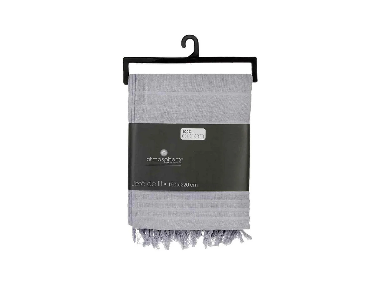 Jeté de lit en Coton Gris clair 160 x 220 cm