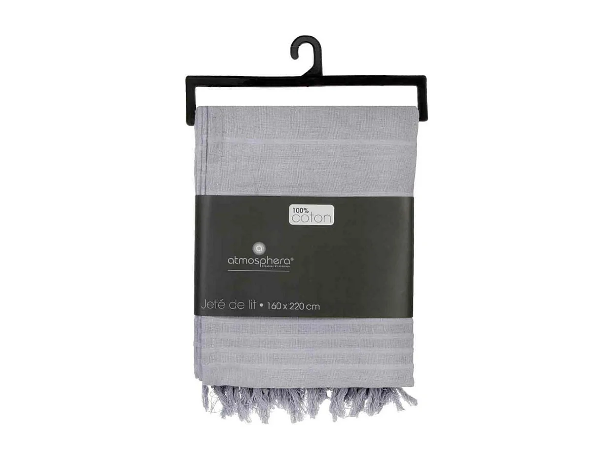 Jeté de lit en Coton Gris clair 160 x 220 cm