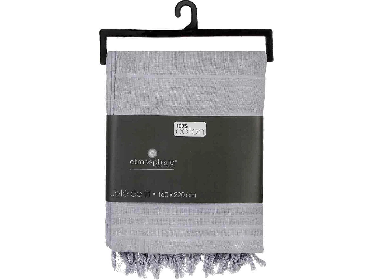 Jeté de lit en Coton Gris clair 160 x 220 cm