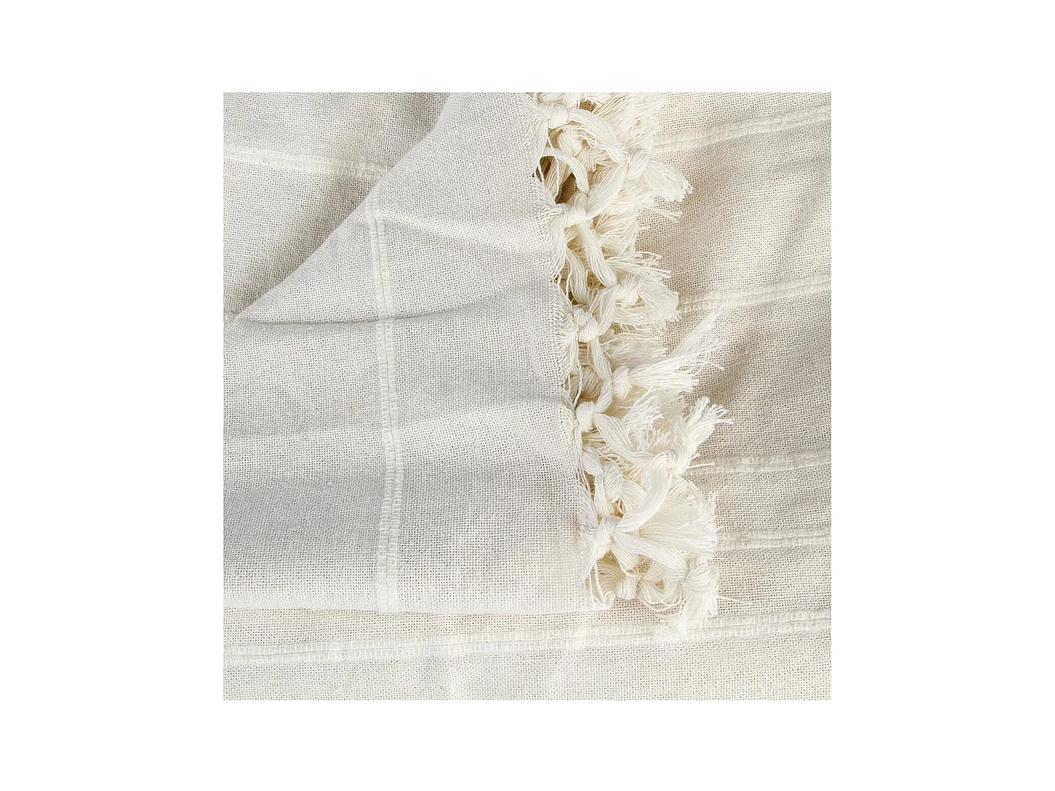 Jeté de lit en Coton Ivoire 230 x 250 cm