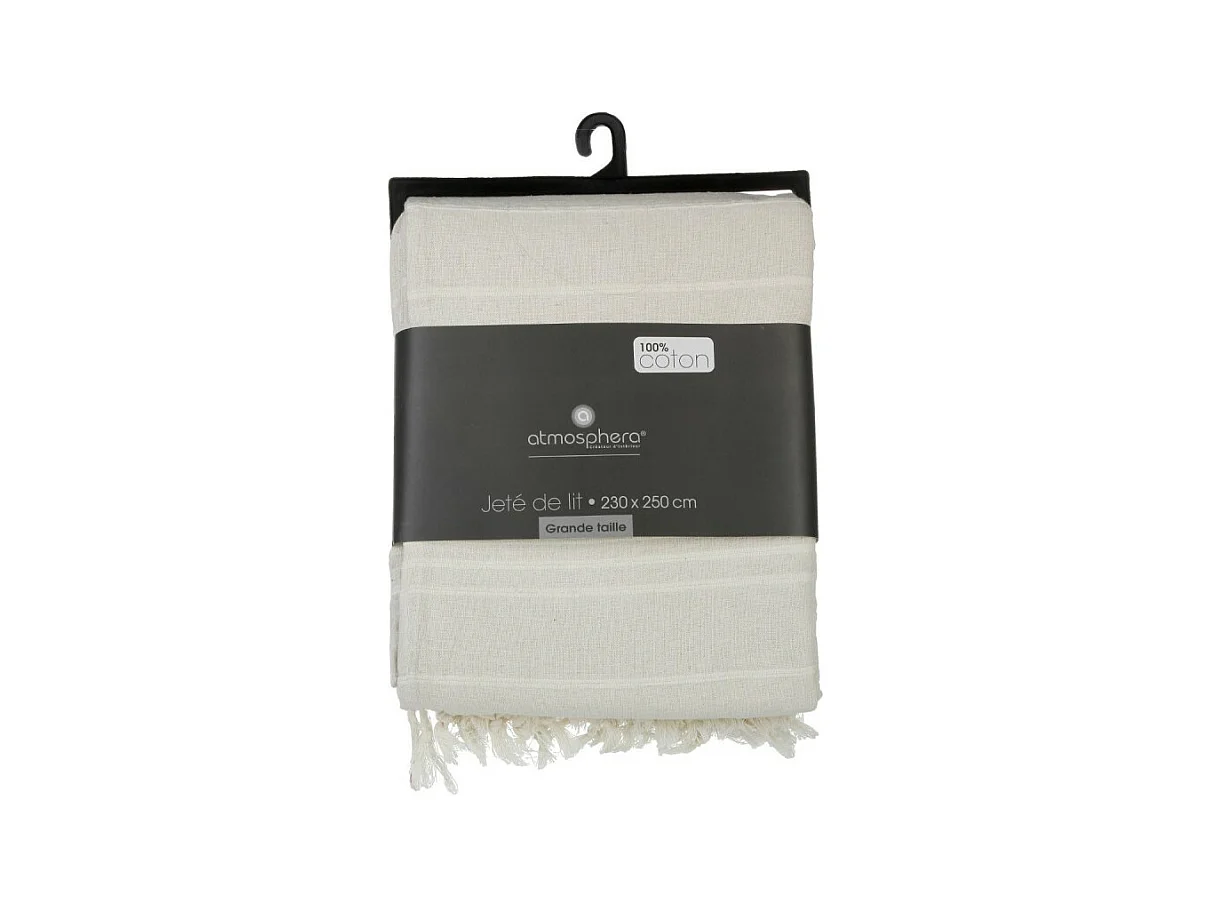 Jeté de lit en Coton Ivoire 230 x 250 cm