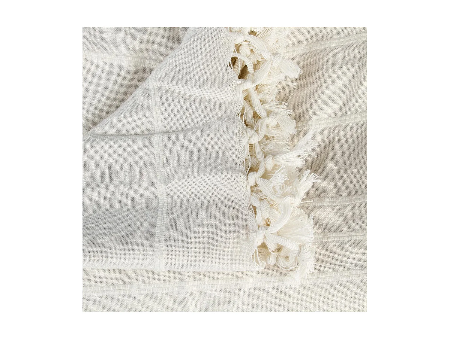 Jeté de lit en Coton Ivoire 230 x 250 cm