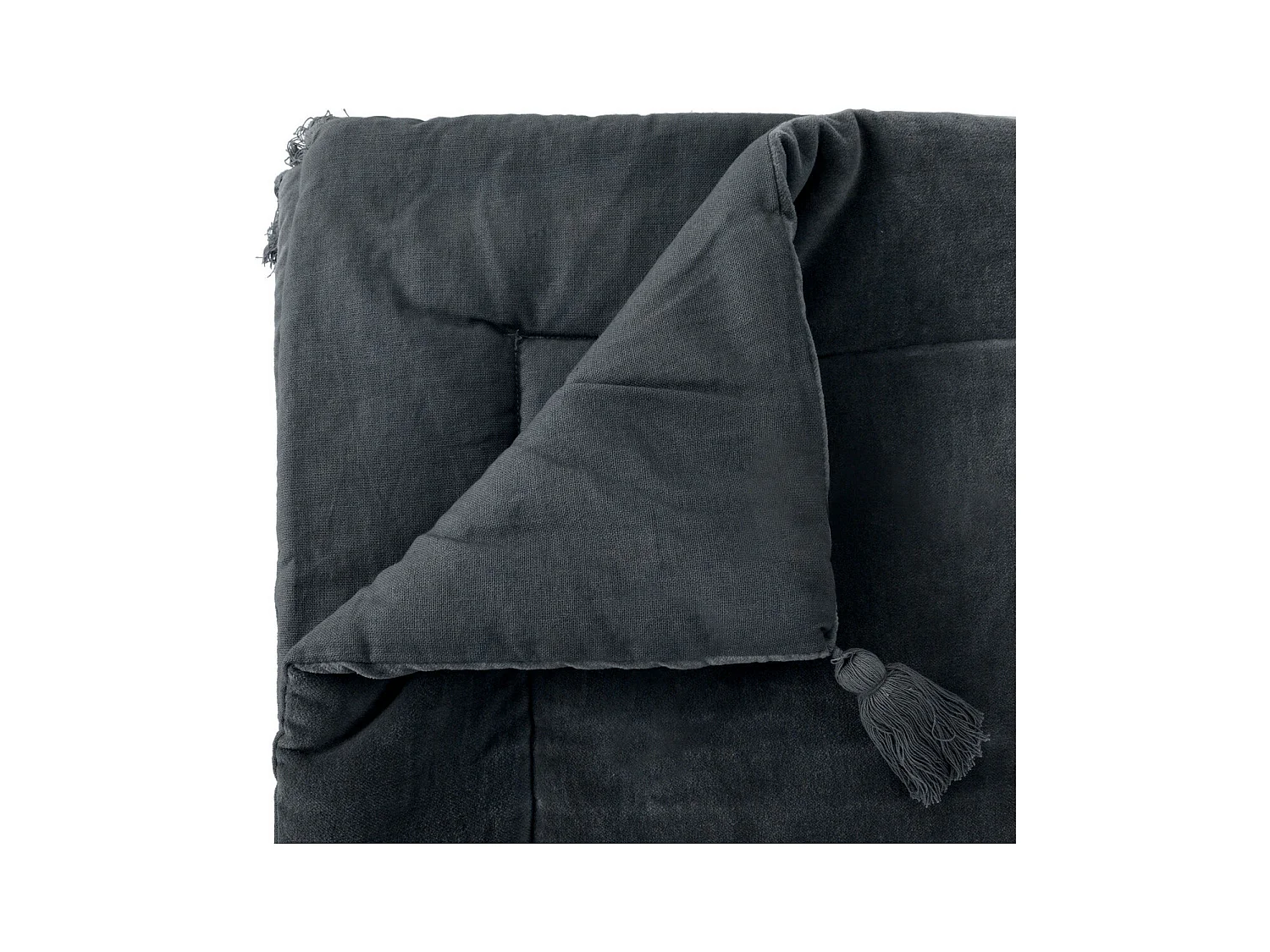 Édredon couverture en Coton velours Gris Foncé 70 x 180 cm