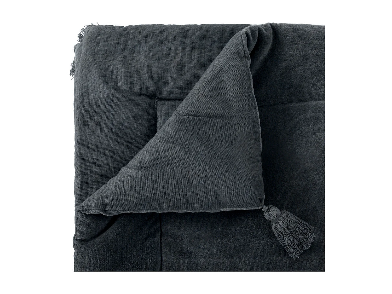 Édredon couverture en Coton velours Gris Foncé 70 x 180 cm