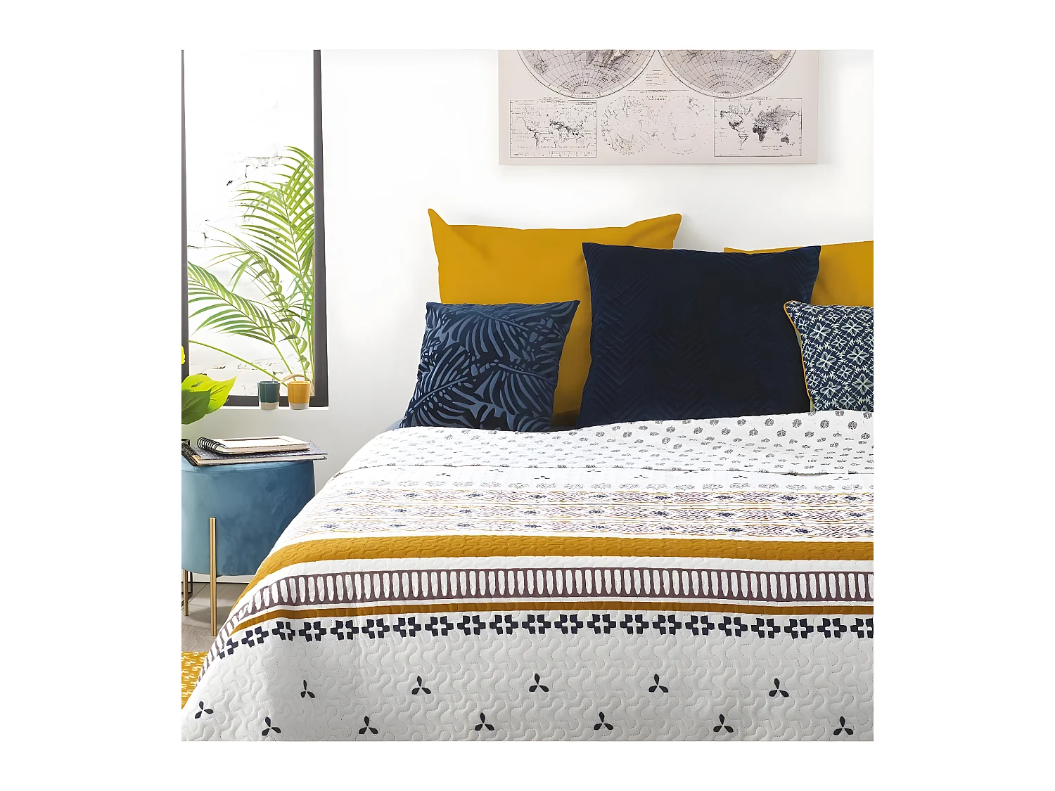 Dessus de lit réversible imprimé Etnik 240 x 220 cm