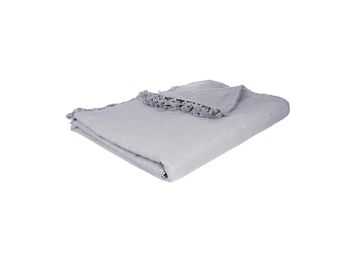 Jeté de lit en Coton Gris clair 230 x 250 cm