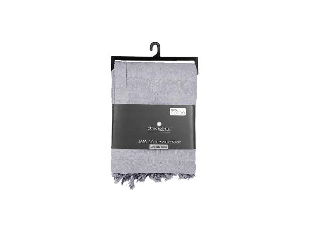 Jeté de lit en Coton Gris clair 230 x 250 cm