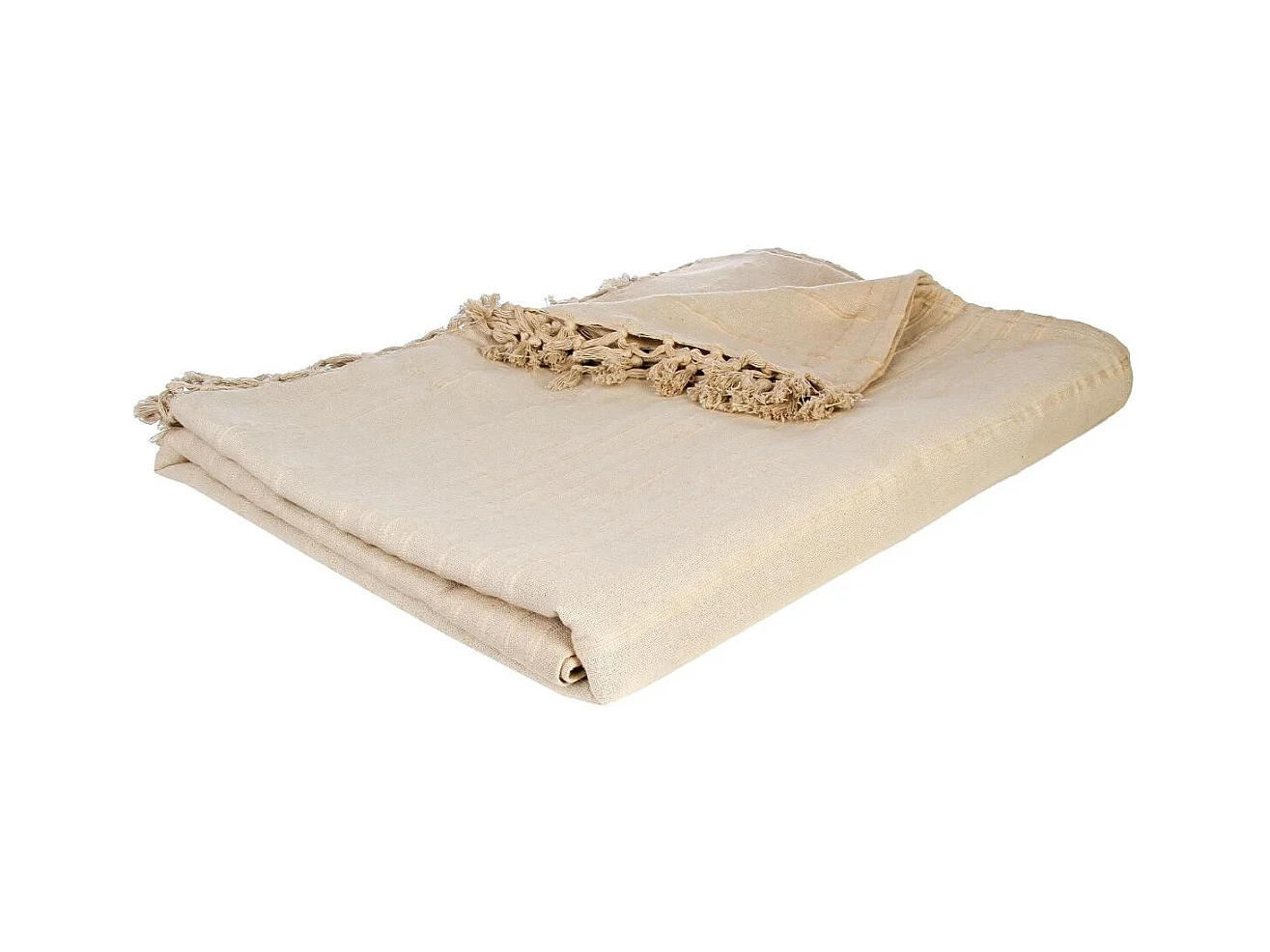 Jeté de lit en Coton Beige Lin 230 x 250 cm