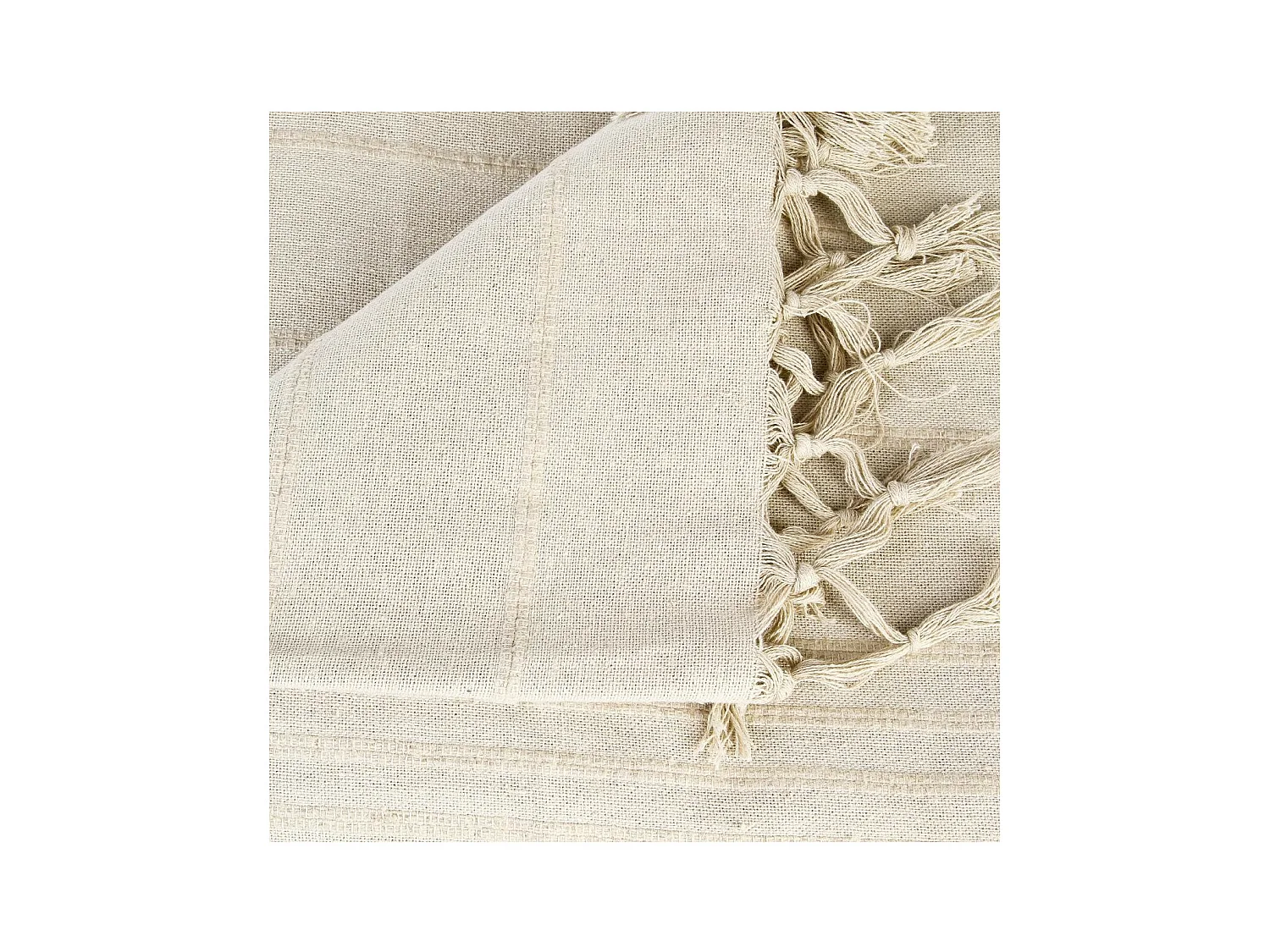 Jeté de lit en Coton Beige Lin 230 x 250 cm