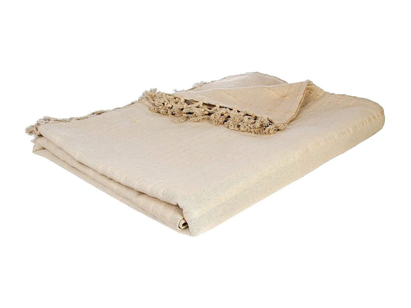 Jeté de lit en Coton Beige Lin 230 x 250 cm