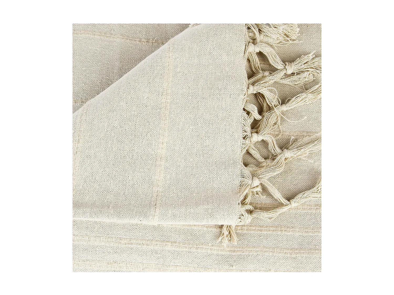 Jeté de lit en Coton Beige Lin 230 x 250 cm