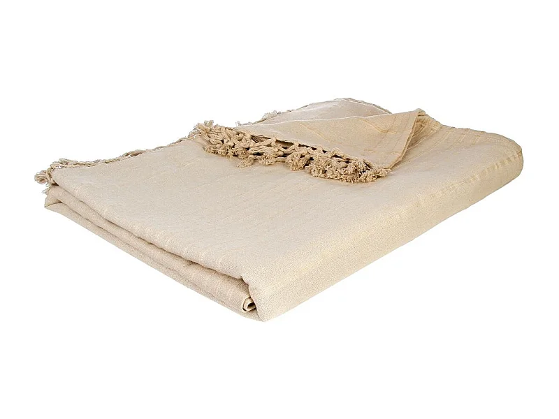 Jeté de lit en Coton Beige Lin 230 x 250 cm