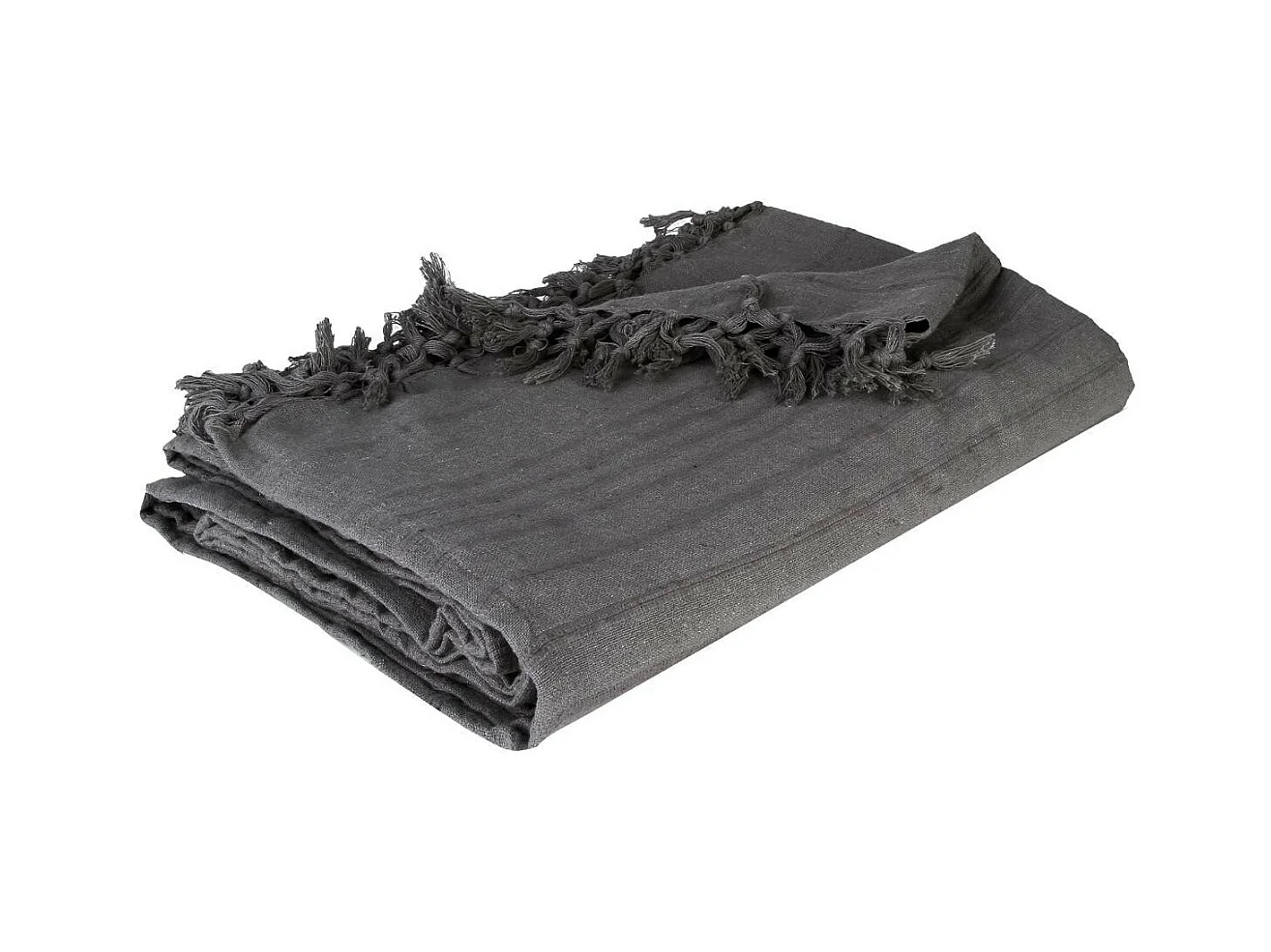 Jeté de lit en Coton Gris foncé 160 x 220 cm