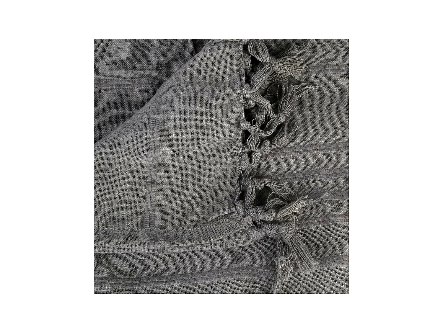 Jeté de lit en Coton Gris foncé 160 x 220 cm