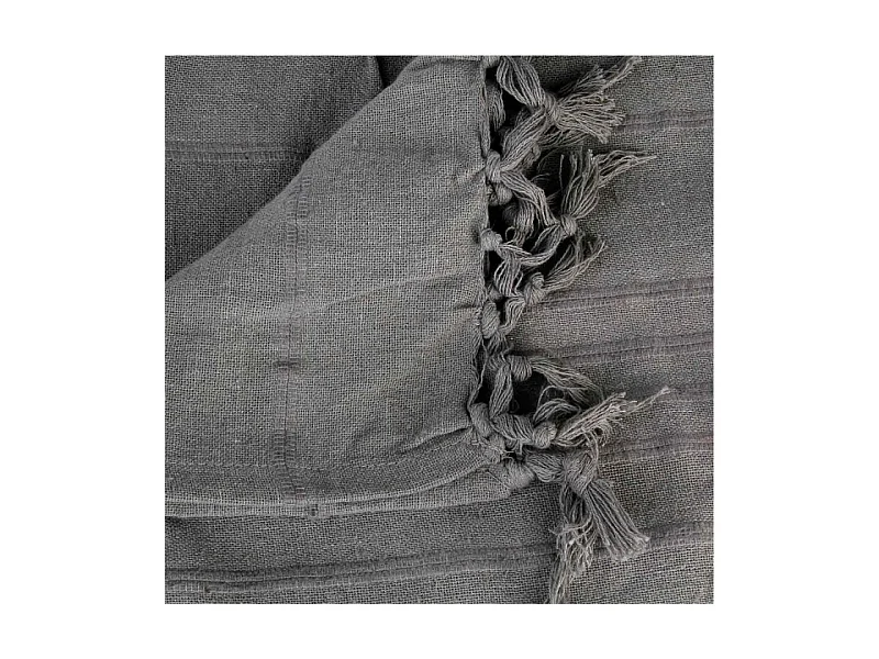 Jeté de lit en Coton Gris foncé 160 x 220 cm