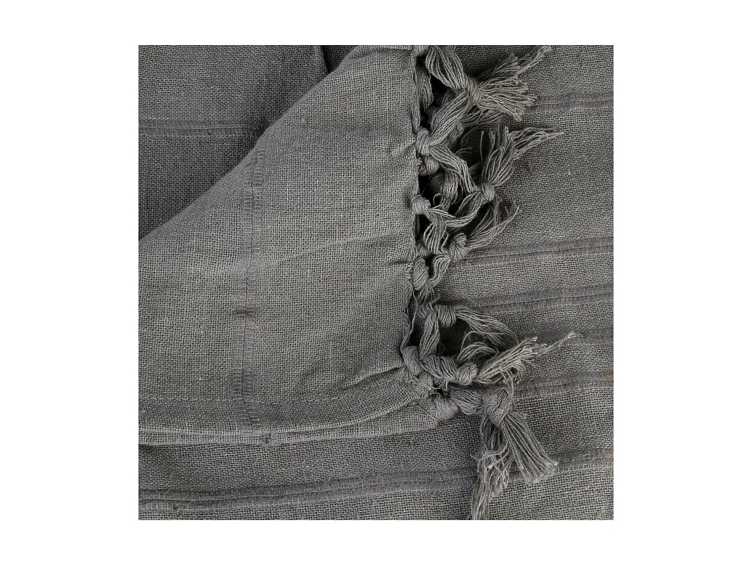 Jeté de lit en Coton Gris foncé 160 x 220 cm