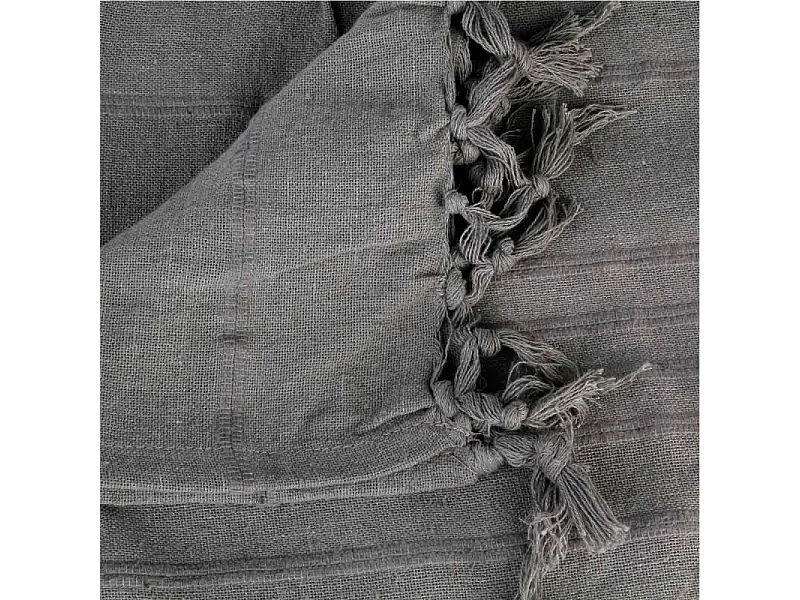 Jeté de lit en Coton Gris foncé 160 x 220 cm