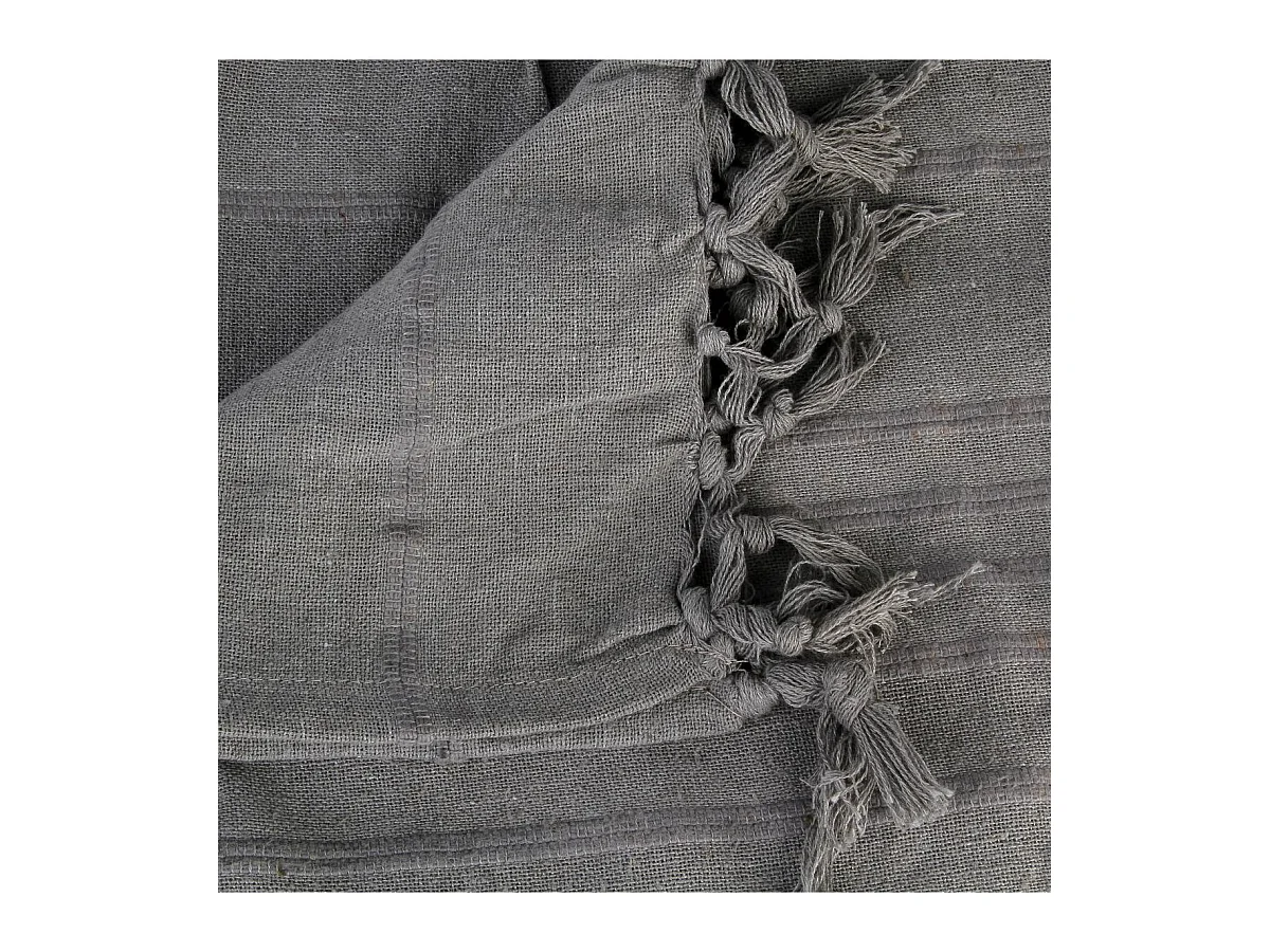 Jeté de lit en Coton Gris foncé 160 x 220 cm