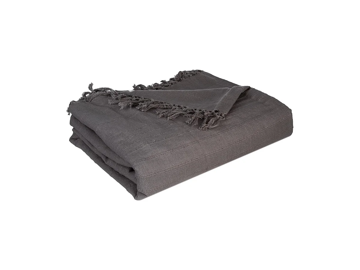 Jeté de lit en Coton Gris 230 x 250 cm