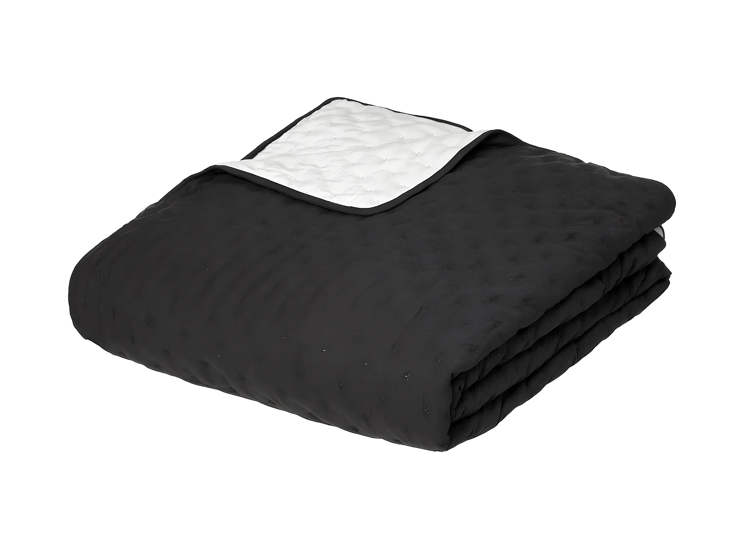 Dessus de Lit réversible Ivoire et Gris foncé 240 x 260 cm