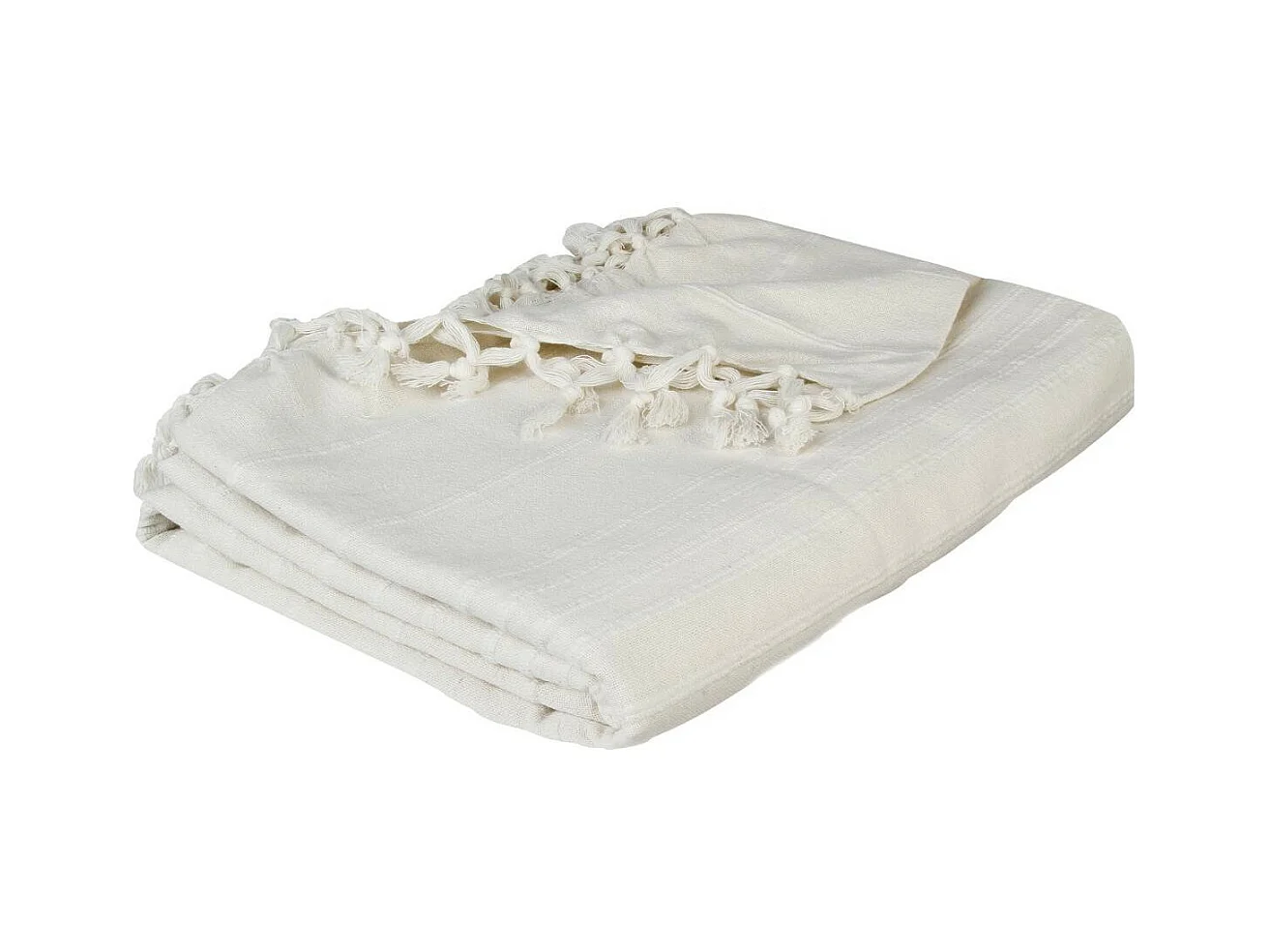 Jeté de lit en Coton Ivoire 160 x 220 cm