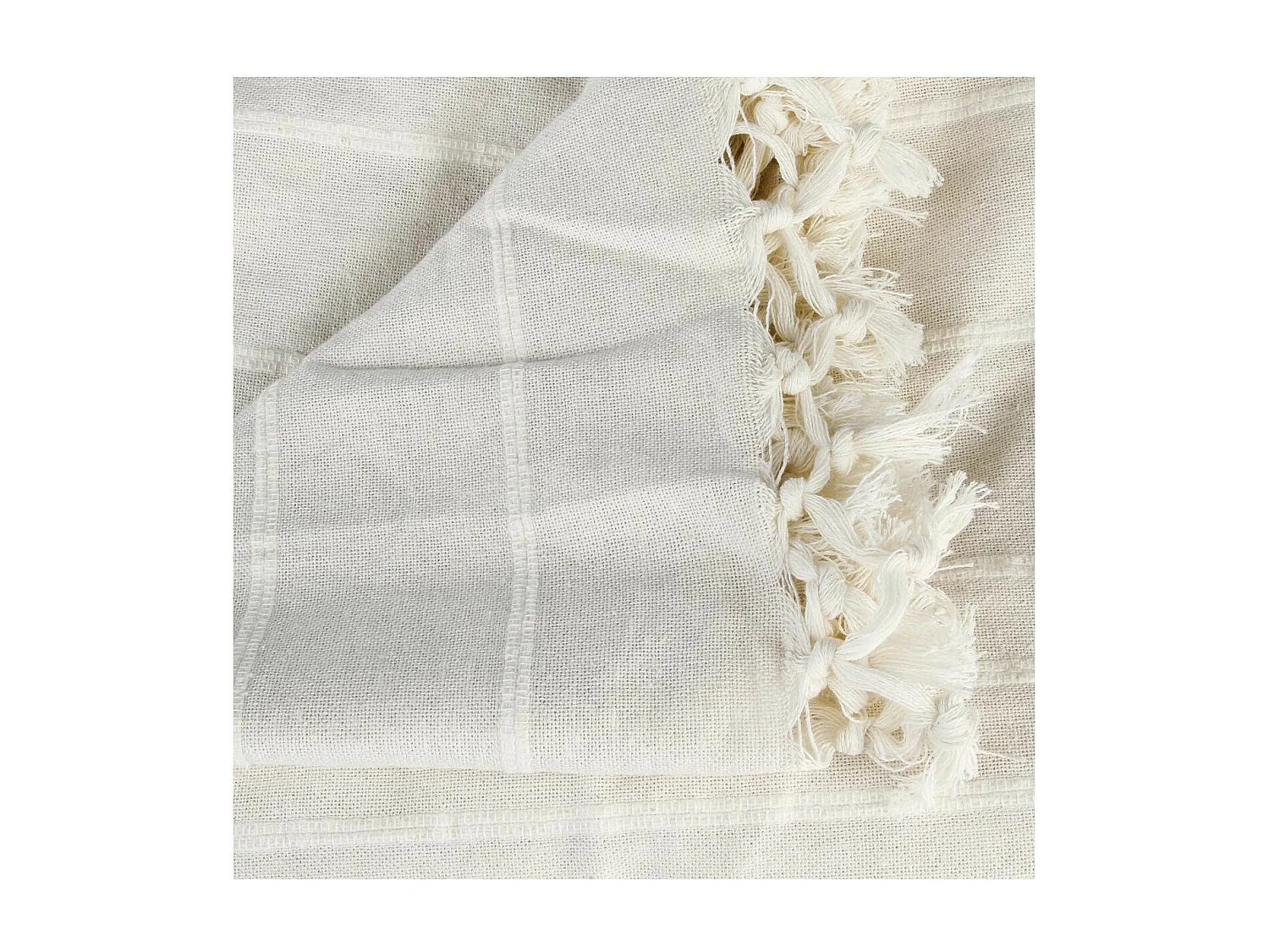 Jeté de lit en Coton Ivoire 160 x 220 cm