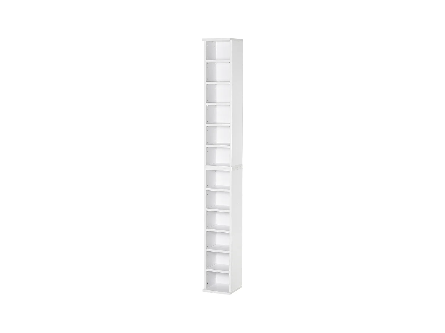 Lot de 2 étagères colonnes armoire de rangement CD 6 + 6 compartiments blanc dim. 21L x 22,5l x 88,5H cm