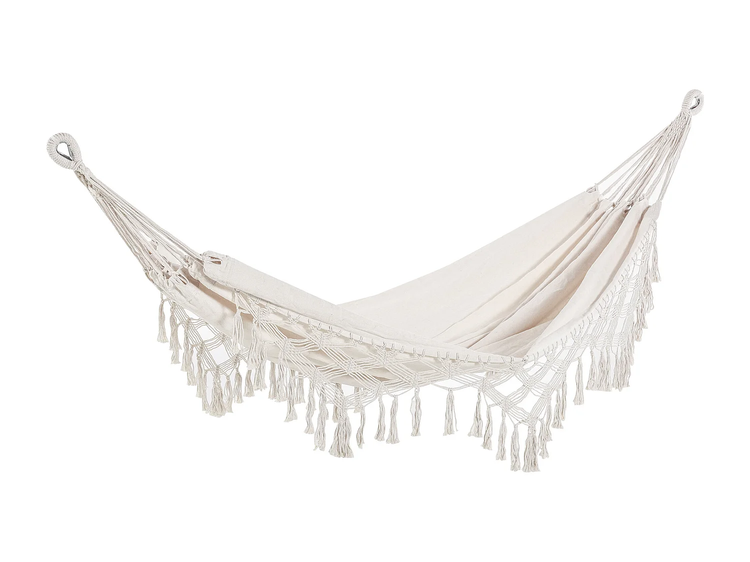 Hamac de voyage portable style bohème chic toile de hamac dim. totales 2,88L x 1,5l m coton polyester beige