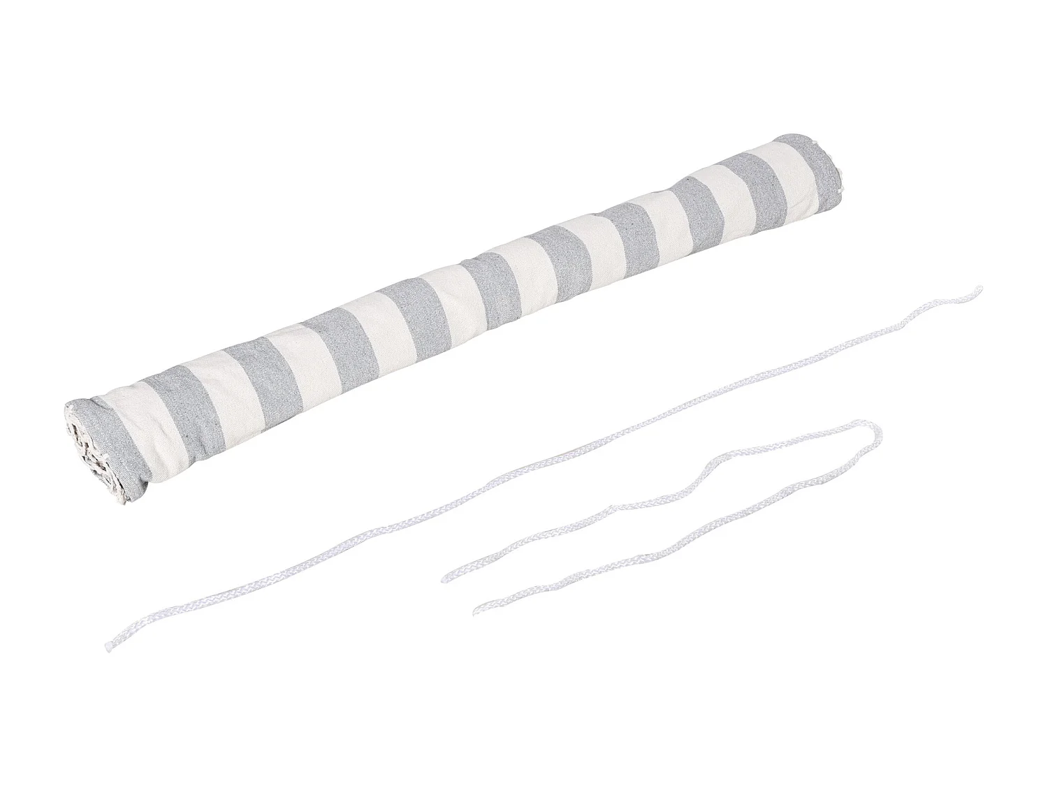 Hamac de voyage portable style hippie chic toile de hamac dim. 2L x 1l m coton polyester gris écru rayé