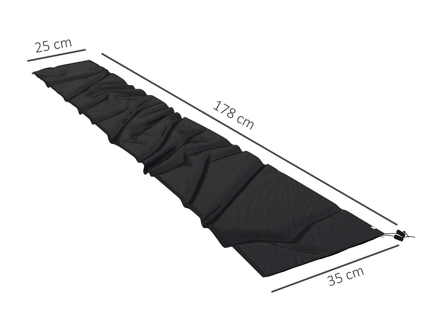 Housse de protection imperméable pour parasol droit avec fermeture éclair et cordon de serrage gris