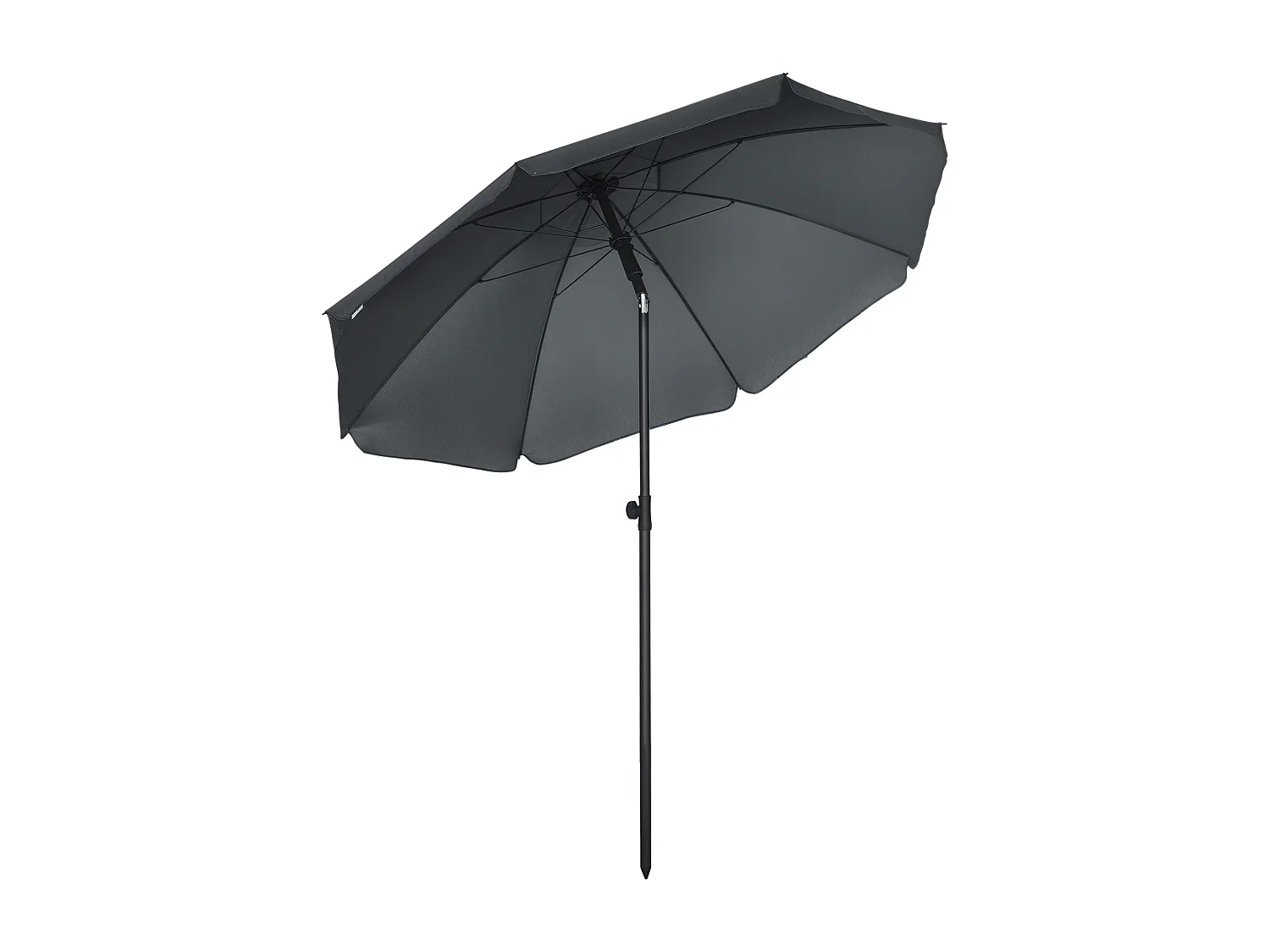 Parasol inclinable octogonal  Ø 1,8 x 2,09H m acier époxy polyester 160 g/m² anti-UV50+ gris