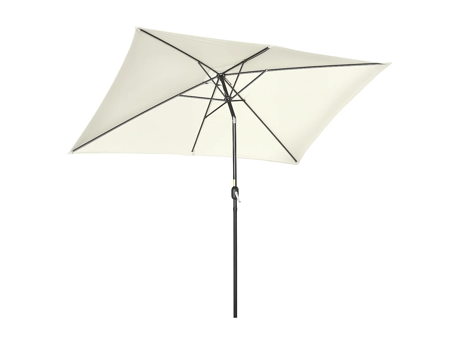 Parasol inclinable rectangulaire métal polyester haute densité 2,95L x 1,95l x 2,4H m crème