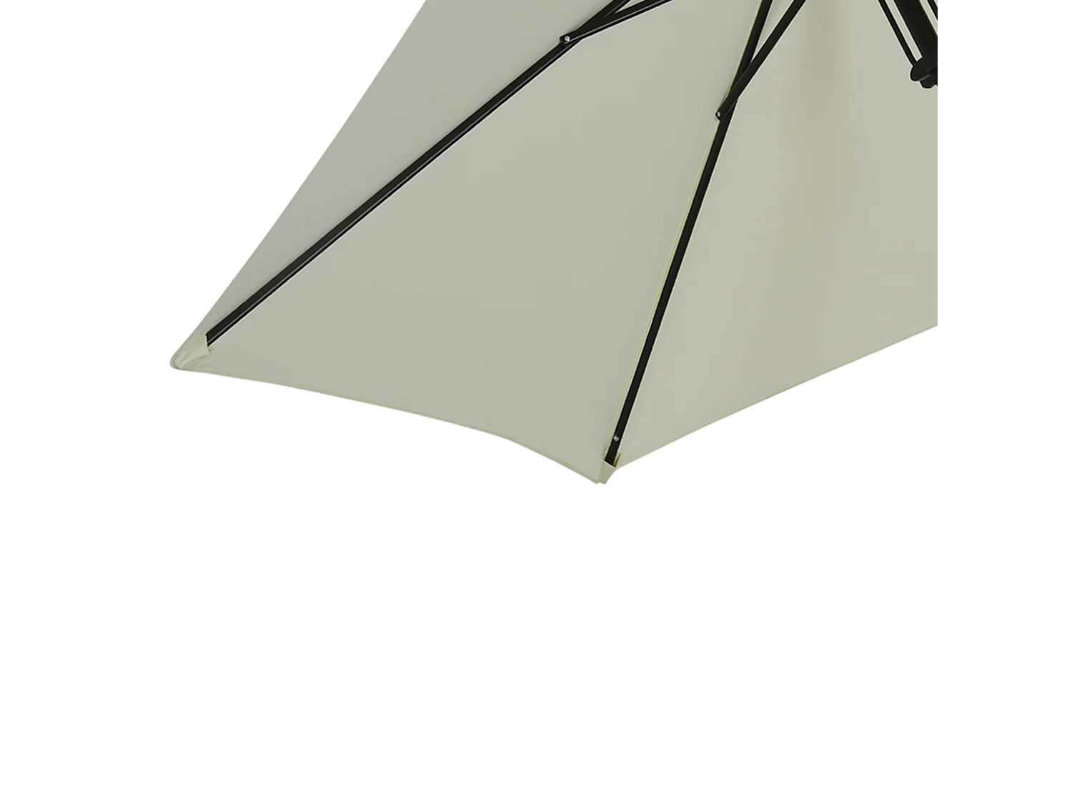 Parasol inclinable octogonal  Ø 2,65 x 2,35H m métal époxy noir polyester haute densité 180 g/m² gris clair