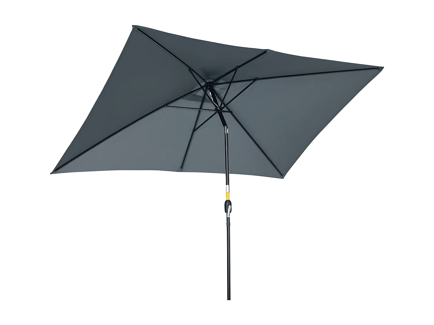 Parasol inclinable rectangulaire métal polyester haute densité 2,95L x 1,95l x 2,4H m gris