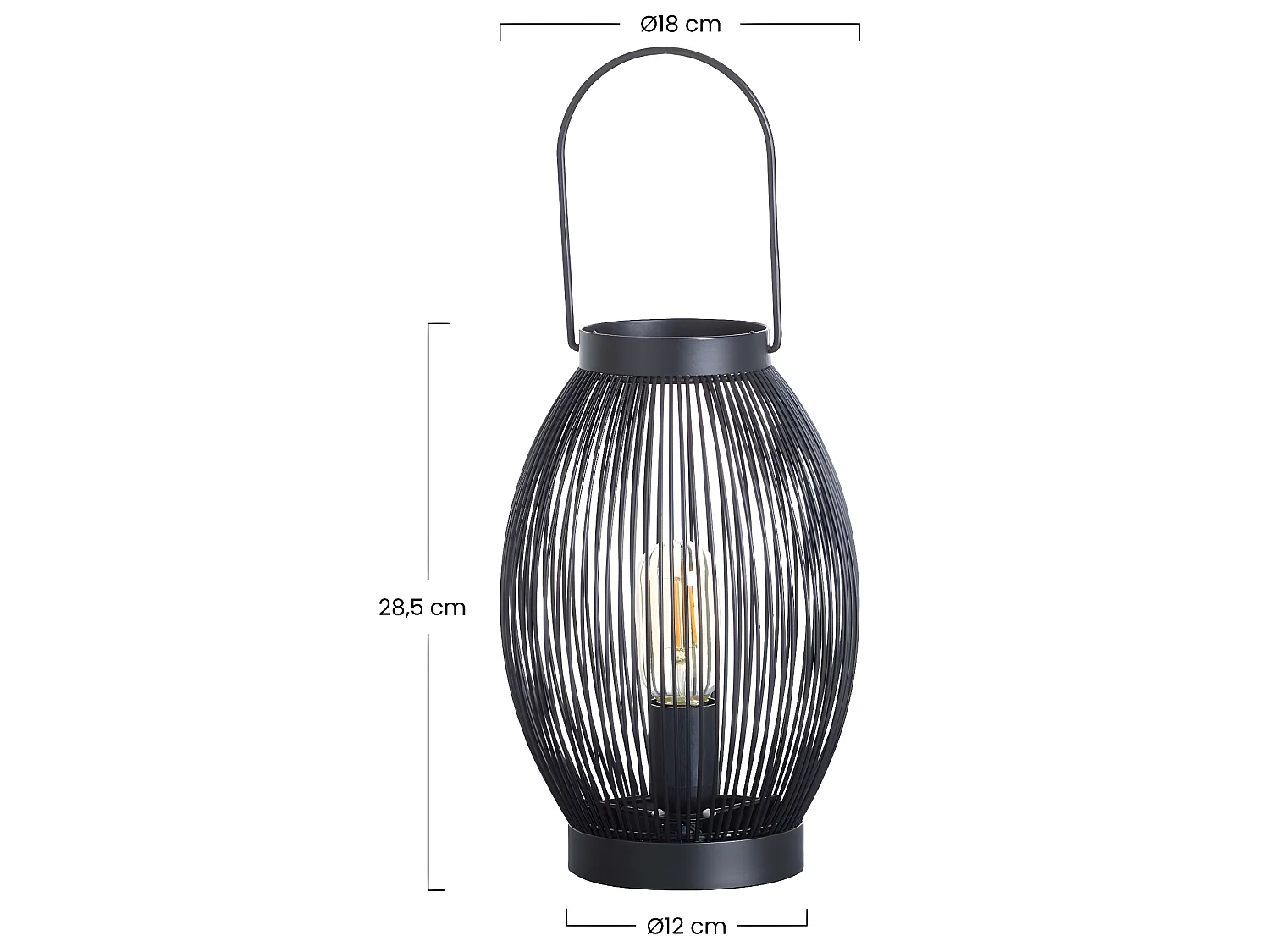 Lampe à poser Shun Noir 18x18x28,5cm 7hSevenOn Deco